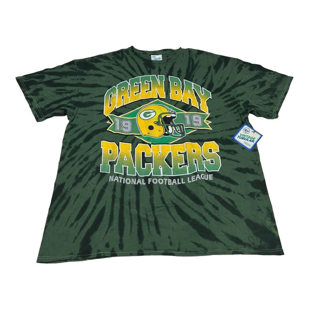 NWT‎ Green Bay Packers '47 Brand NFL Men's Vintage Tubular Logo T-Shirt Size XL